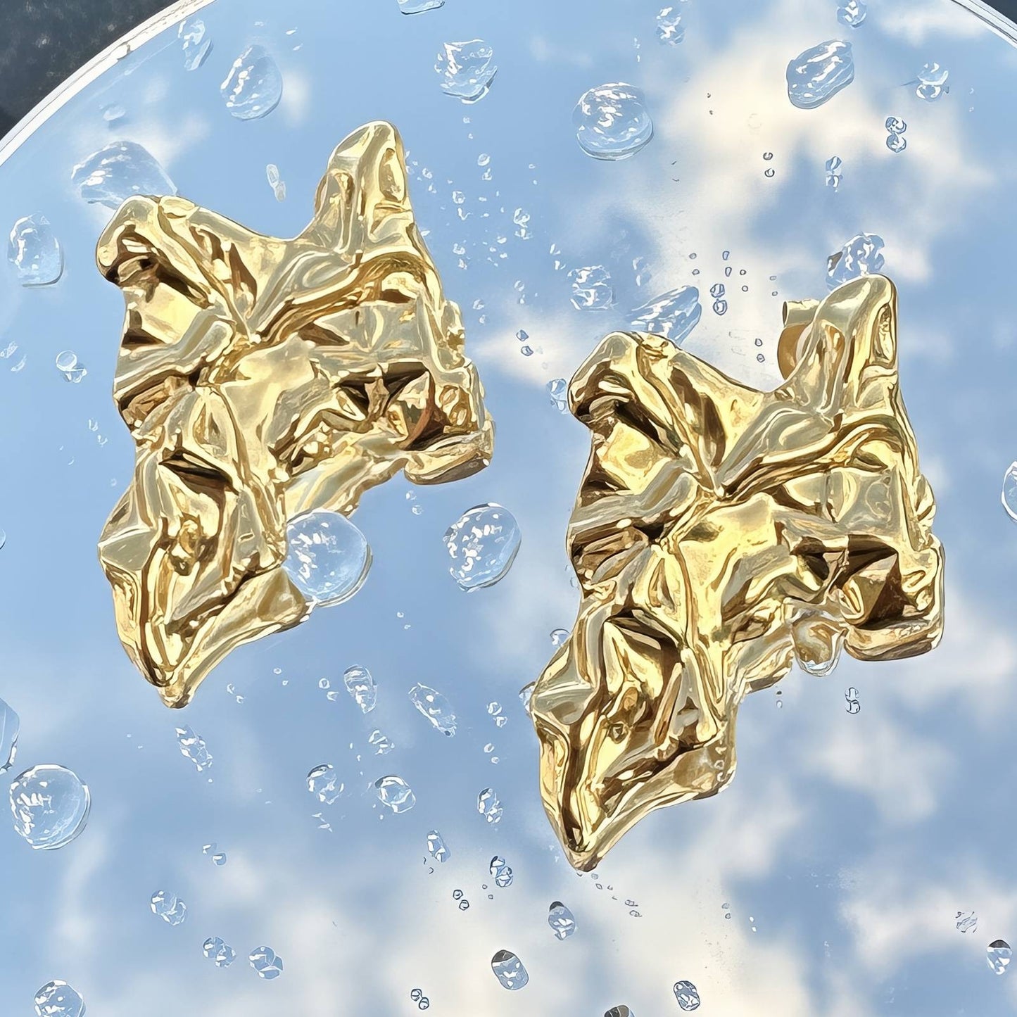 18K gold plated Stainless steel earrings, Intensity