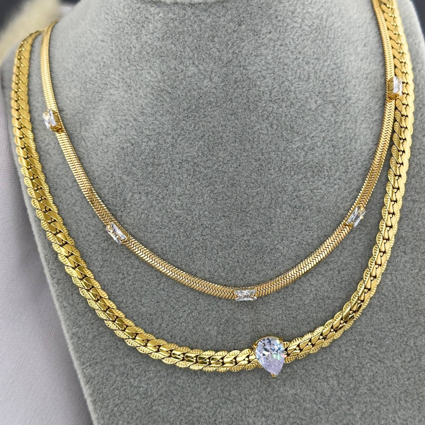 18K gold plated Stainless steel necklace, Intensity