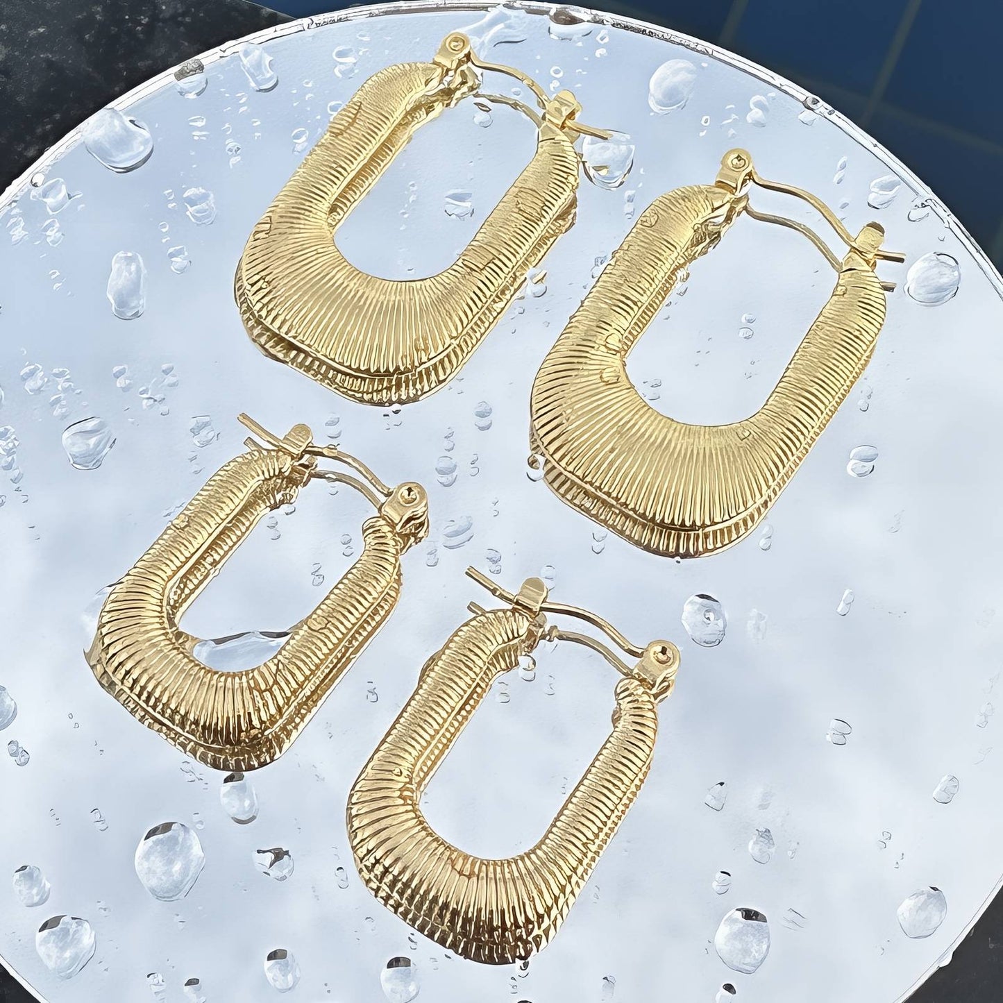 18K gold plated Stainless steel earrings, Intensity