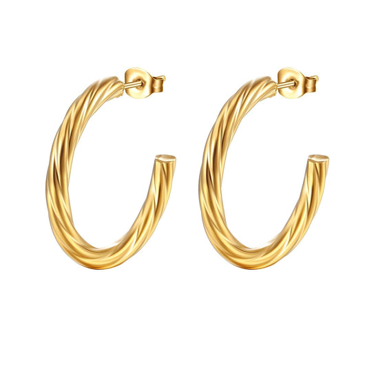 18K gold plated Stainless steel earrings, Intensity