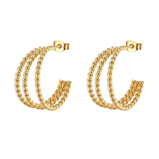 18K gold plated Stainless steel earrings, Intensity