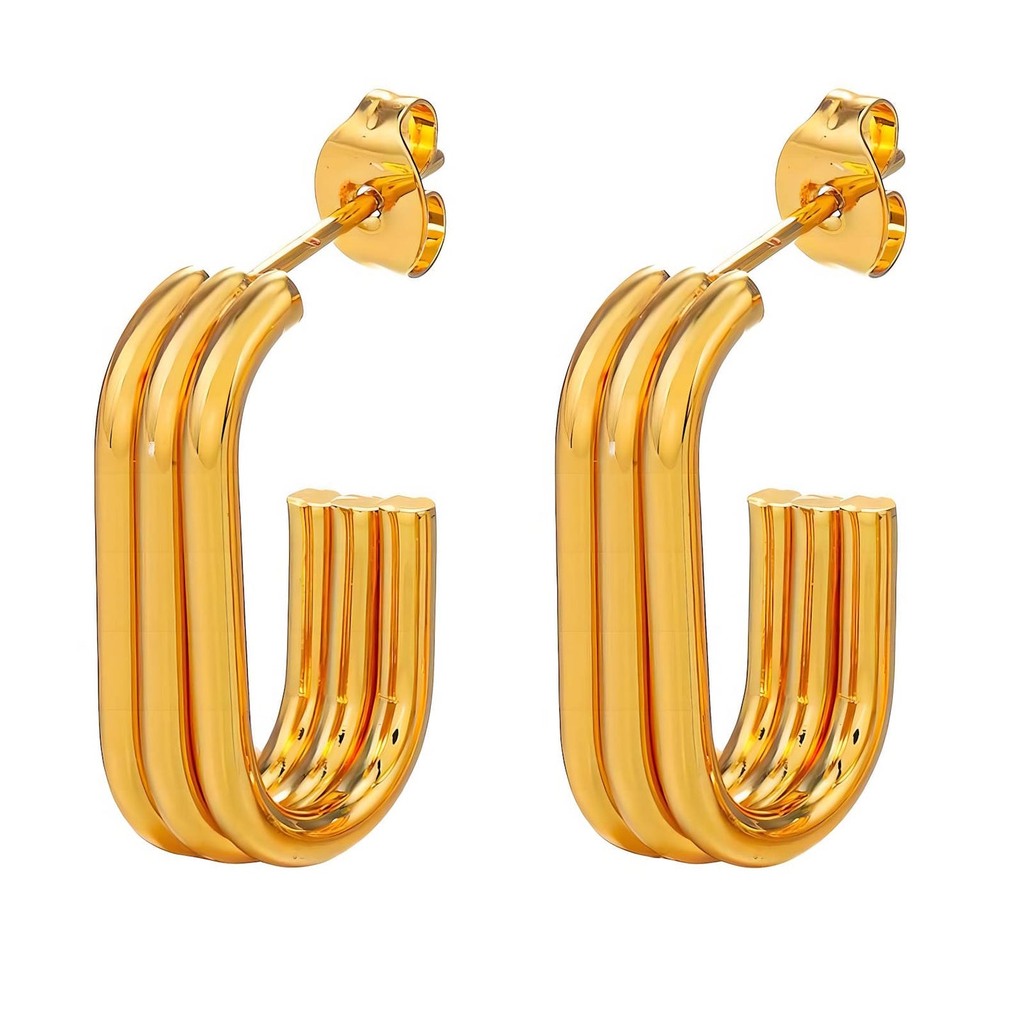 18K gold plated Stainless steel earrings, Intensity