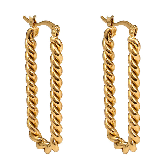 18K gold plated Stainless steel earrings, Intensity