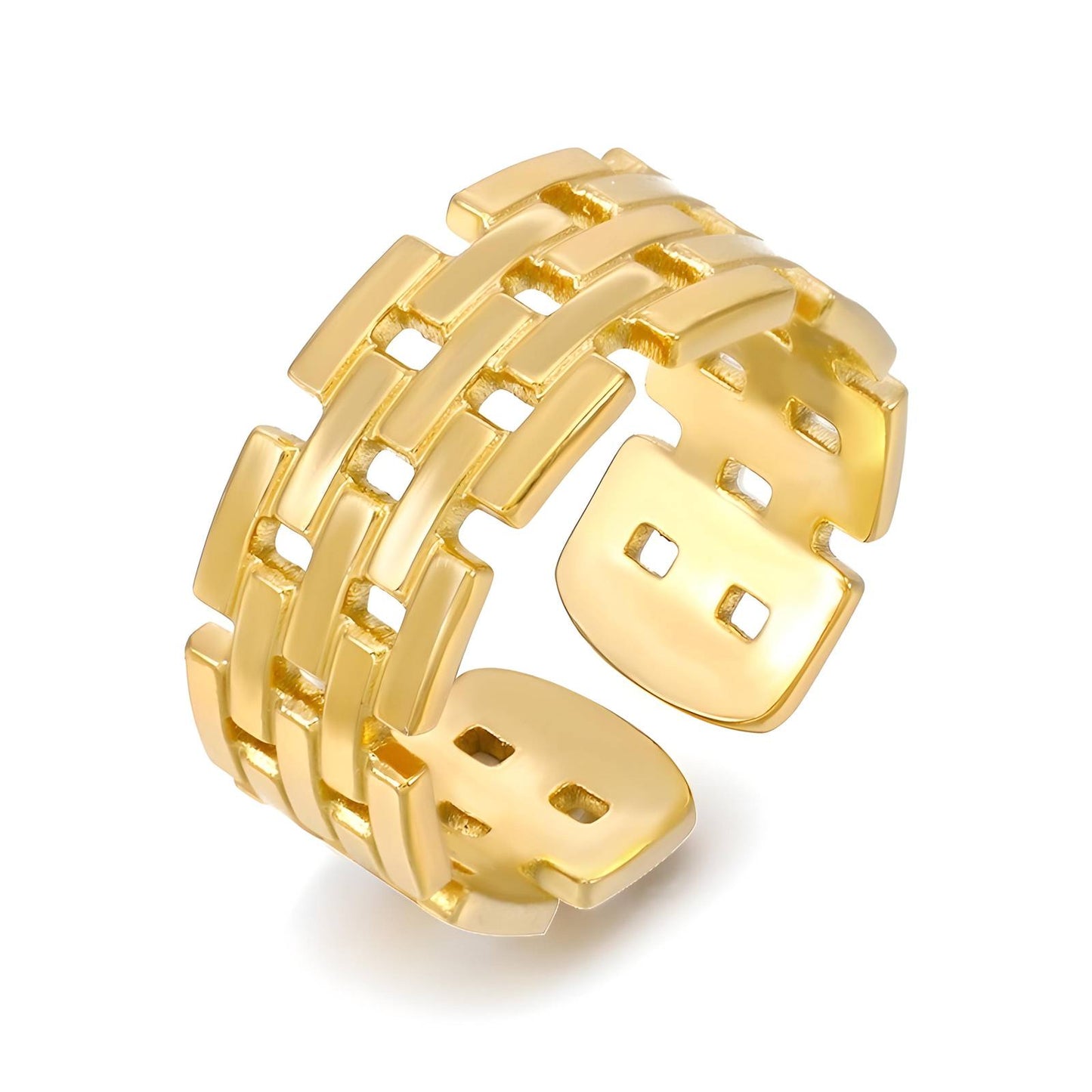 18K gold plated Stainless steel finger ring, Intensity