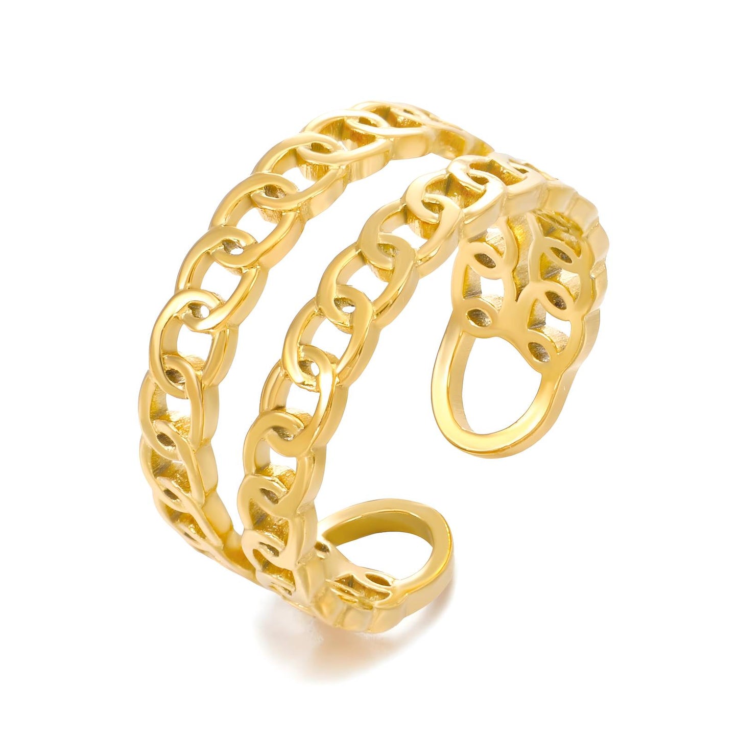 18K gold plated Stainless steel finger ring, Intensity