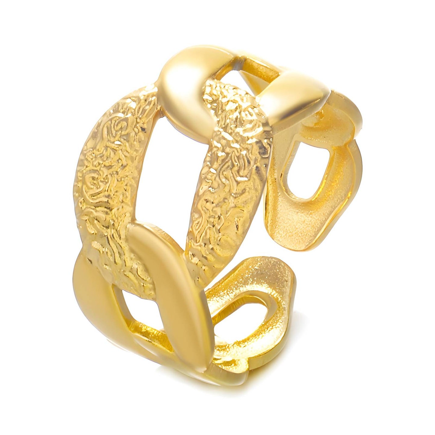 18K gold plated Stainless steel finger ring, Intensity