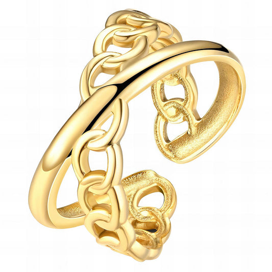 18K gold plated Stainless steel finger ring, Intensity