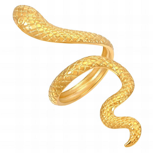 18K gold plated Stainless steel  Snake finger ring, Intensity