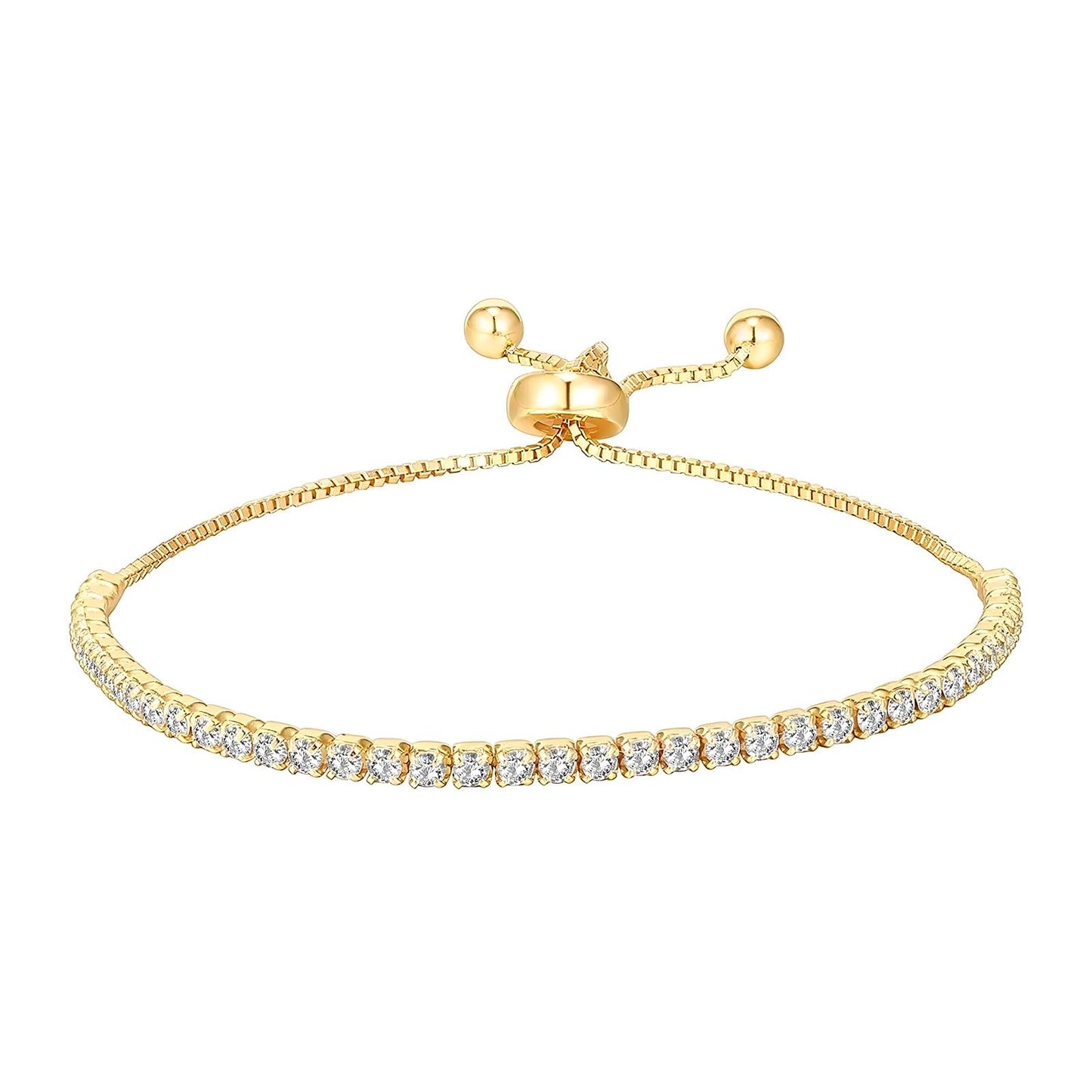 18K gold plated Stainless steel  Tennis bracelet, Intensity