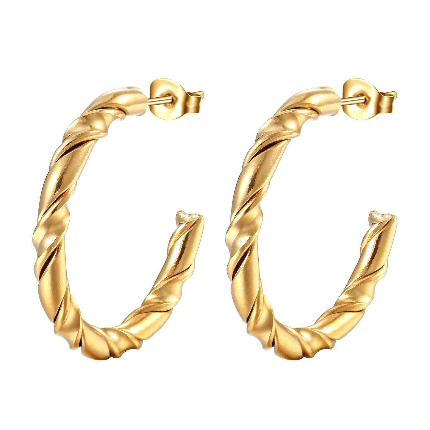 18K gold plated Stainless steel earrings, Intensity