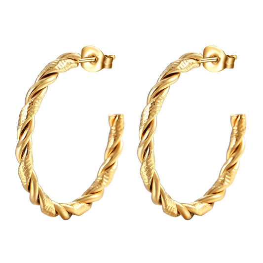 18K gold plated Stainless steel earrings, Intensity