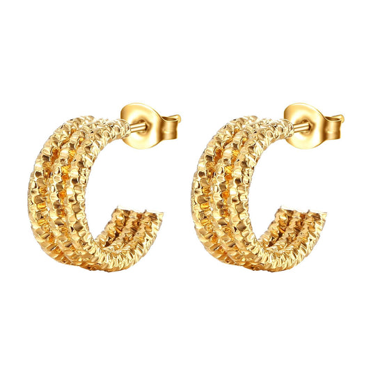 18K gold plated Stainless steel earrings, Intensity