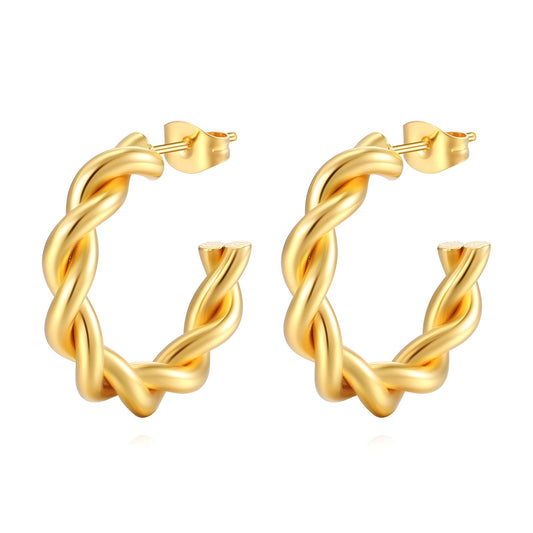 18K gold plated Stainless steel earrings, Intensity