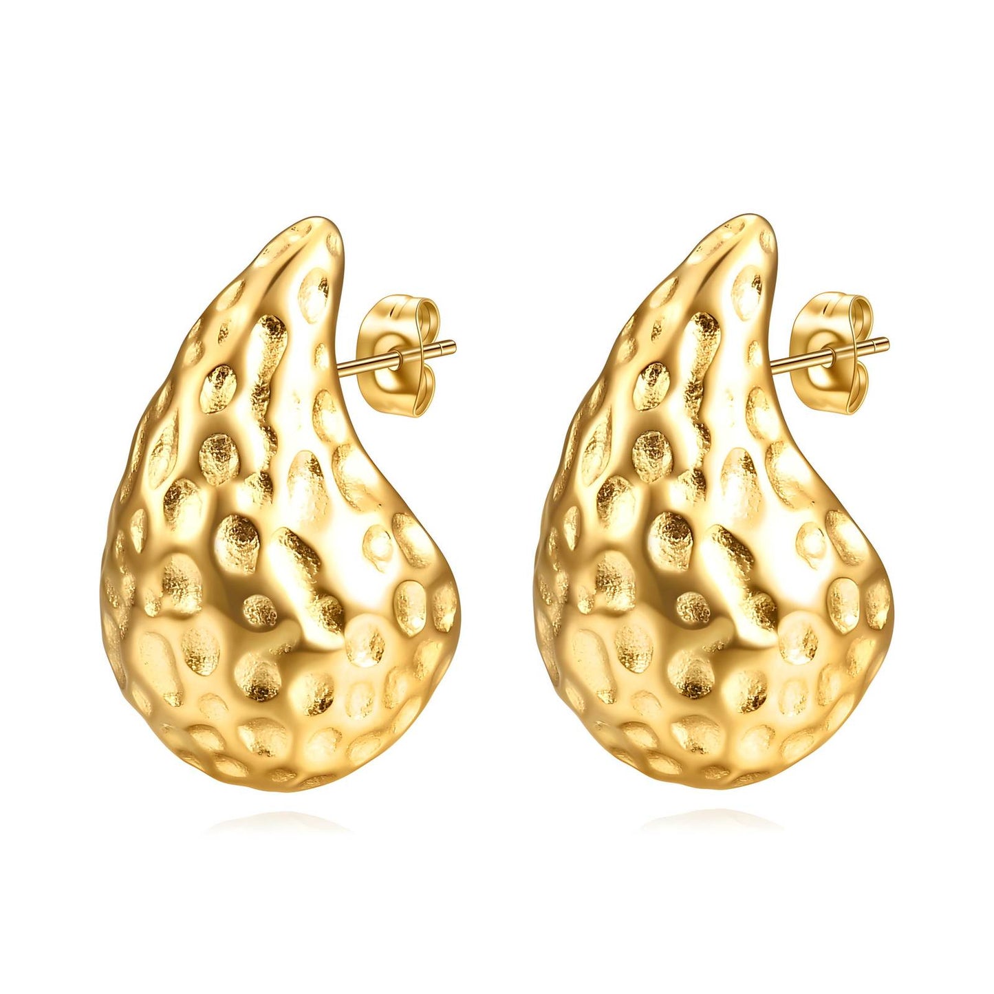 18K gold plated Stainless steel  Teardrops earrings, Intensity