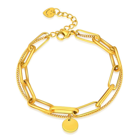 18K gold plated Stainless steel bracelet, Intensity