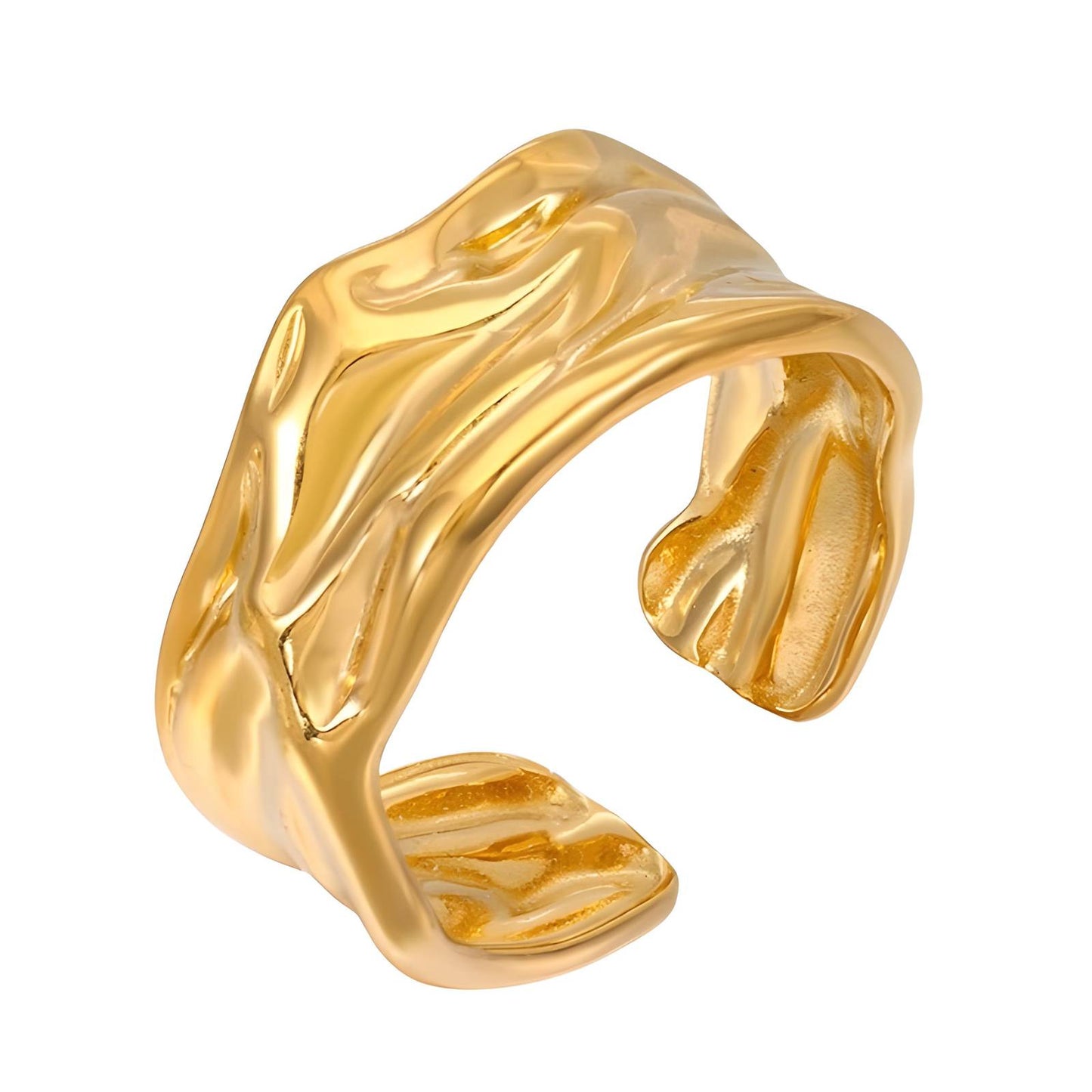 18K gold plated Stainless steel finger ring, Intensity