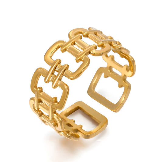 18K gold plated Stainless steel finger ring, Intensity