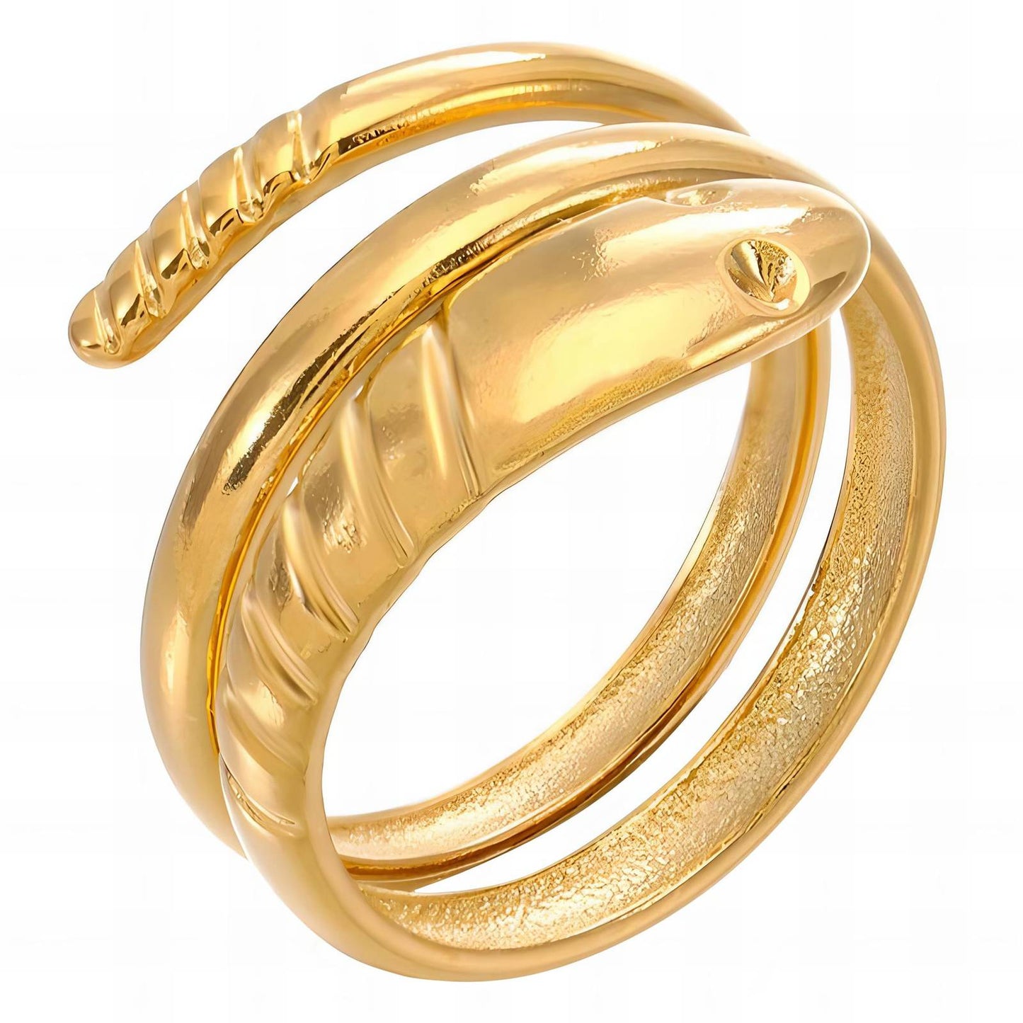 18K gold plated Stainless steel  Snakes finger ring, Intensity