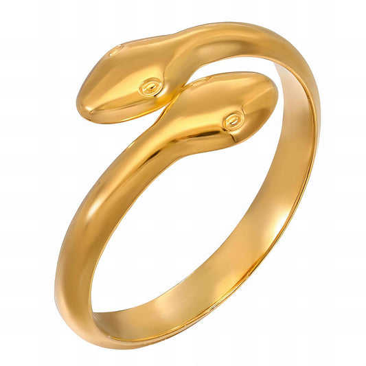 18K gold plated Stainless steel  Snakes finger ring, Intensity