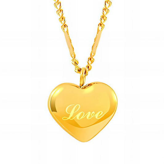 18K gold plated Stainless steel  Heart necklace, Intensity