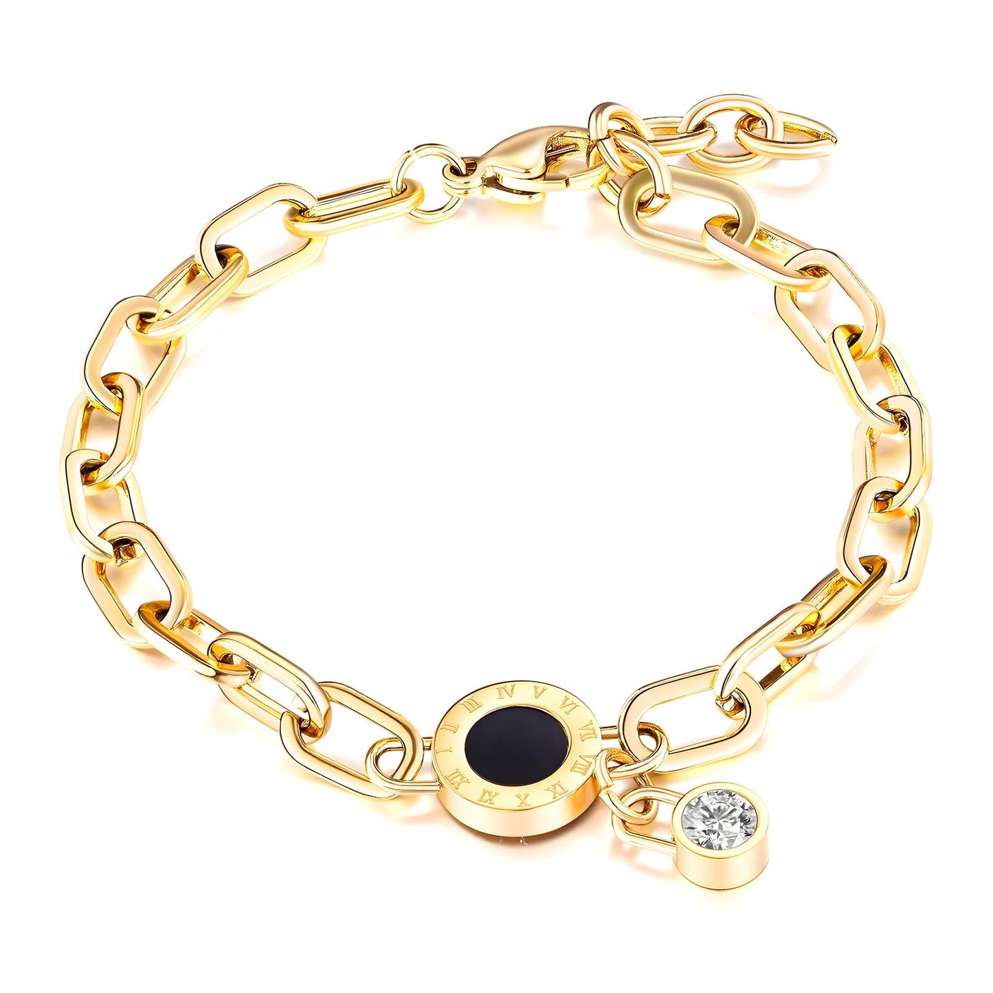 18K gold plated Stainless steel bracelet, Intensity