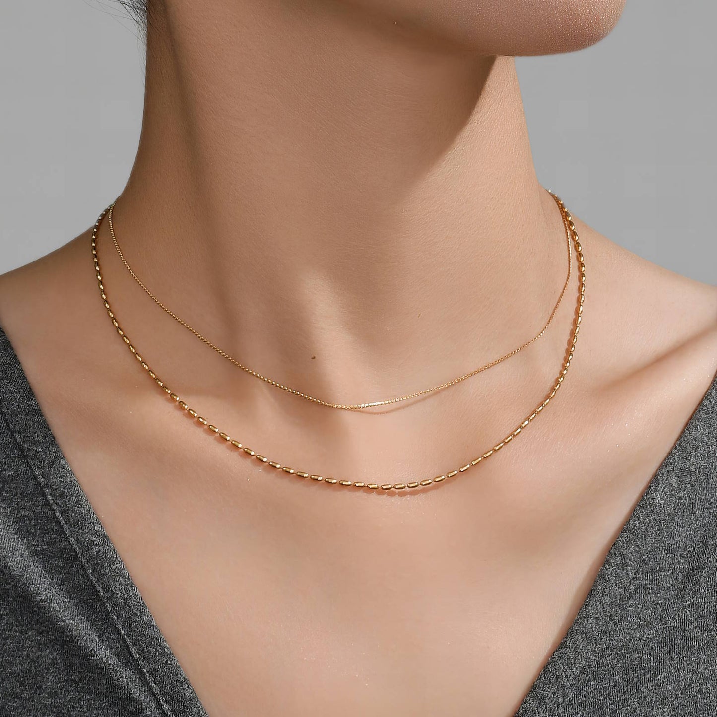 18K gold plated Stainless steel necklace, Intensity