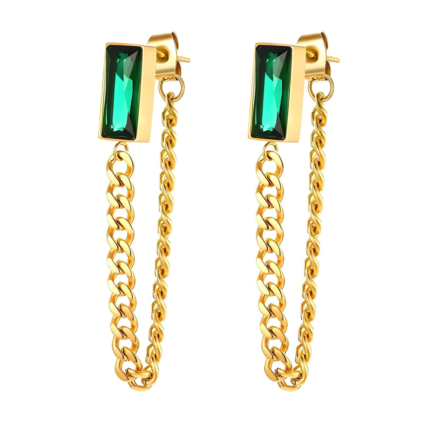 18K gold plated Stainless steel earrings, Intensity