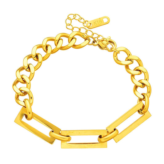 18K gold plated Stainless steel bracelet, Intensity