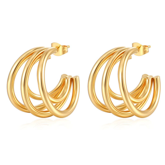 18K gold plated Stainless steel earrings, Intensity