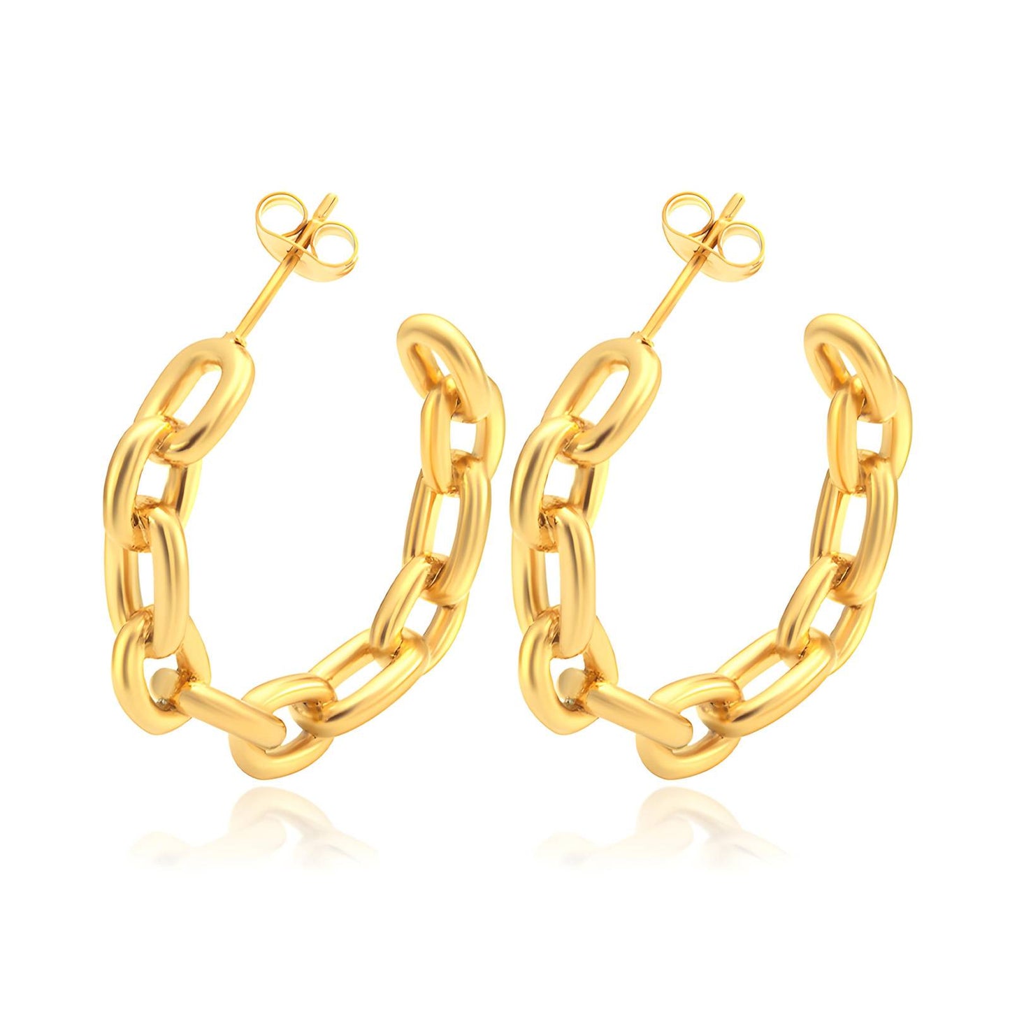 18K gold plated Stainless steel earrings, Intensity