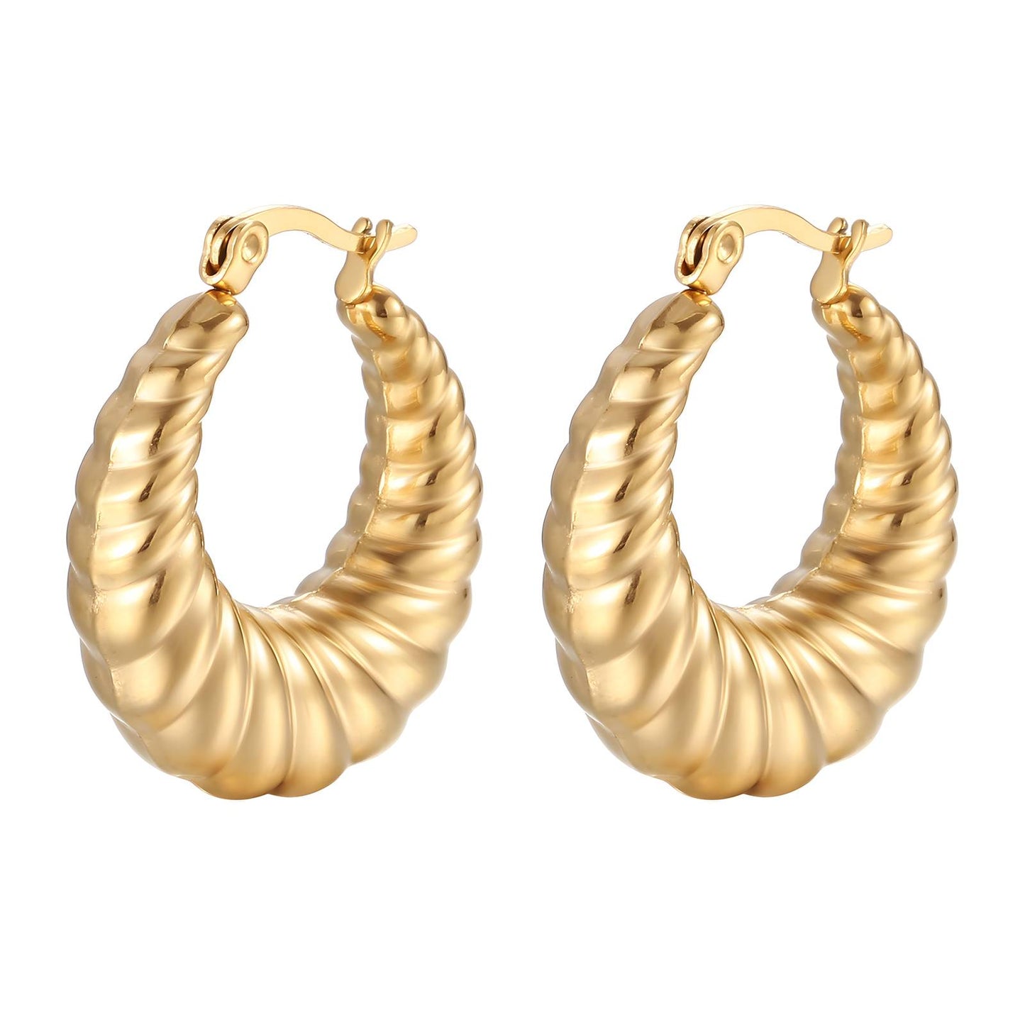 18K gold plated Stainless steel earrings, Intensity