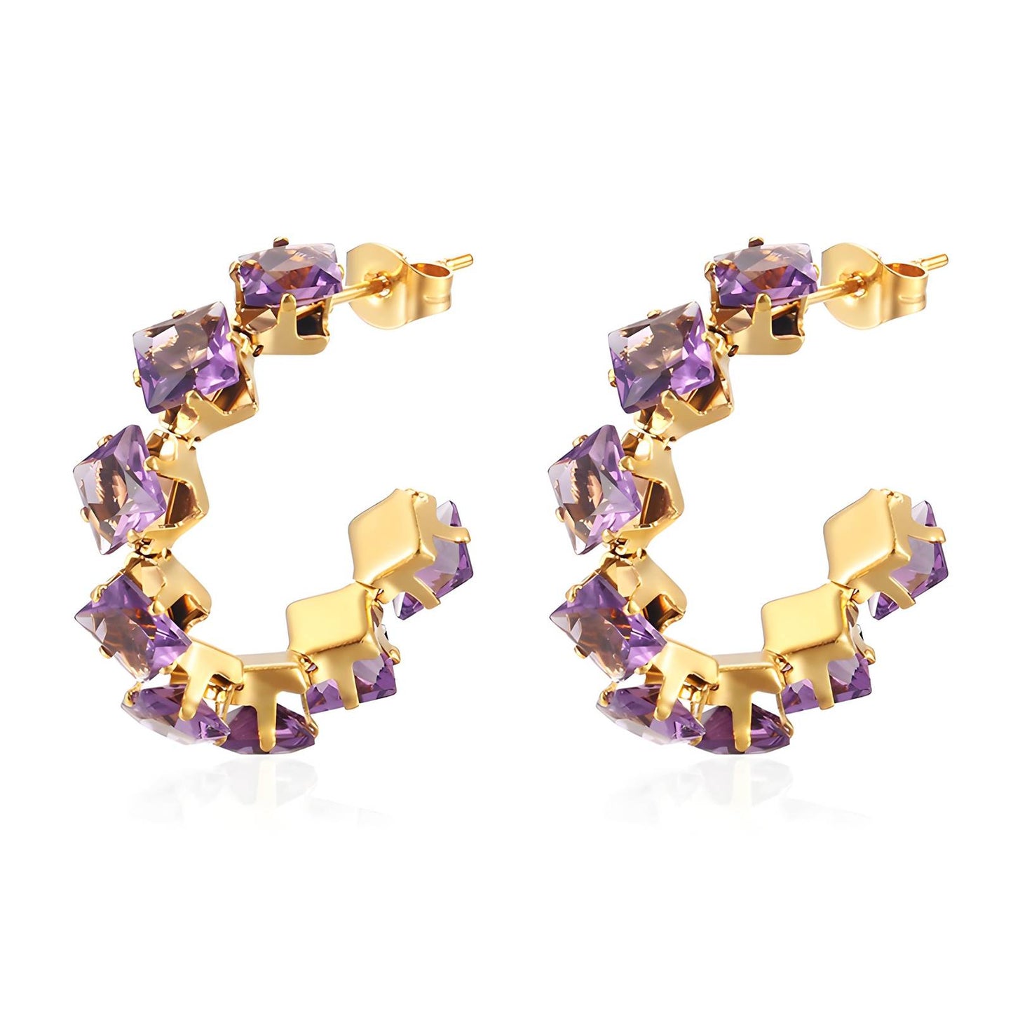 18K gold plated Stainless steel earrings, Intensity