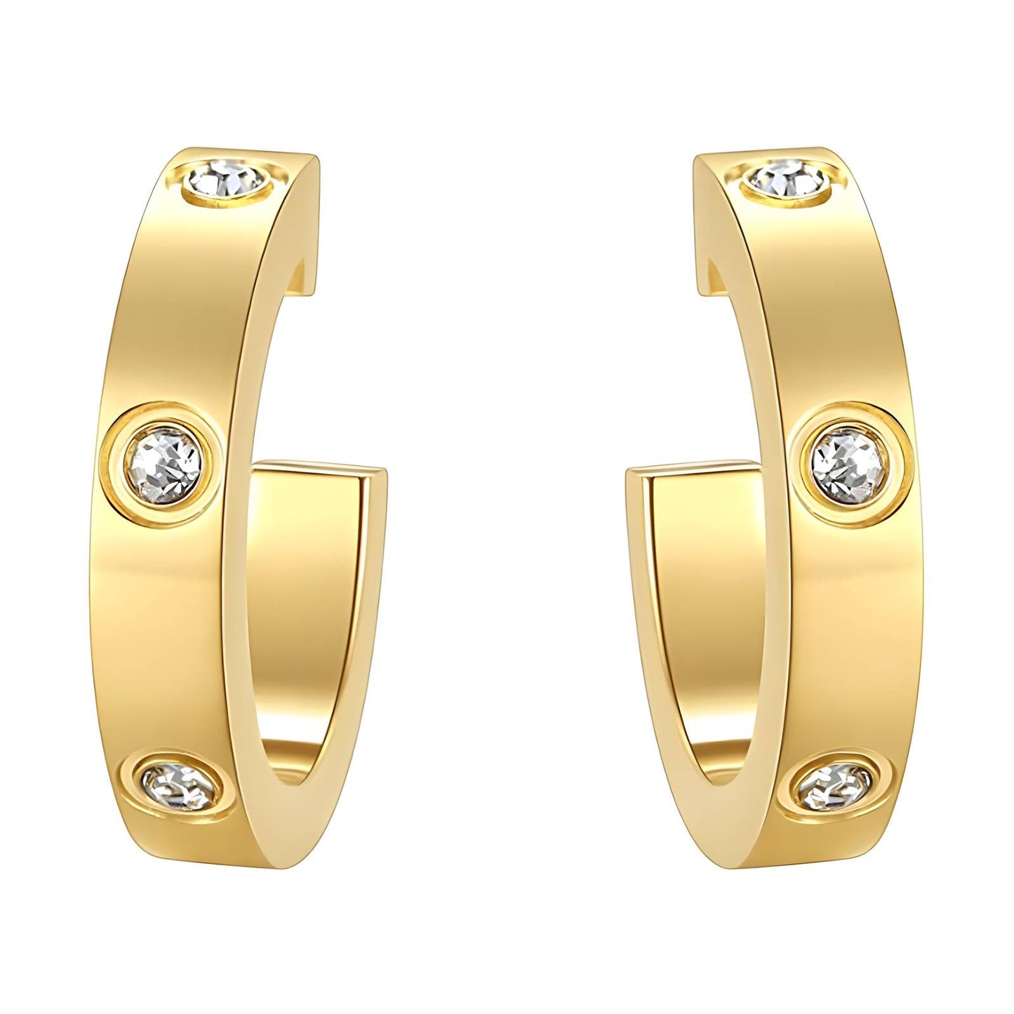 18K gold plated Stainless steel earrings, Intensity