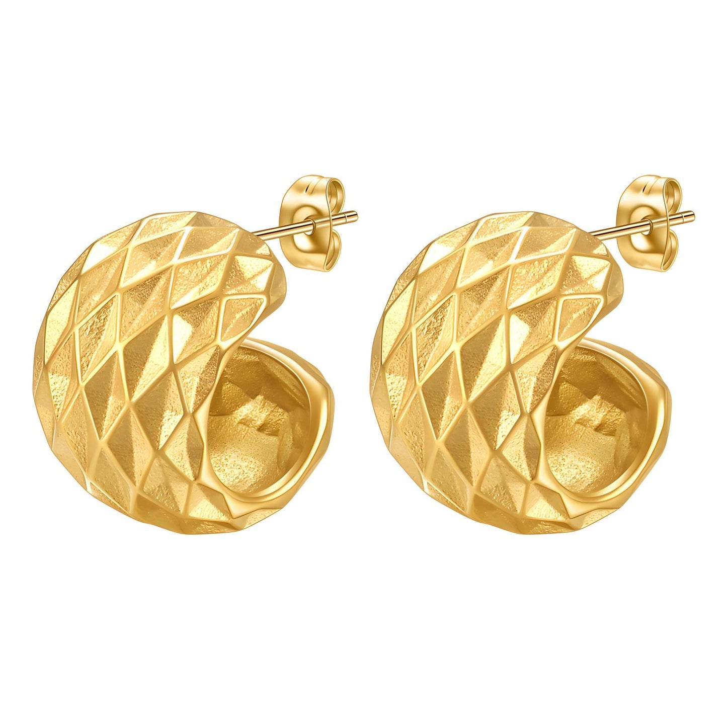 18K gold plated Stainless steel earrings, Intensity