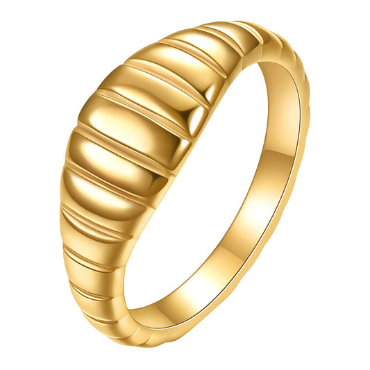 18K gold plated Stainless steel finger ring, Intensity