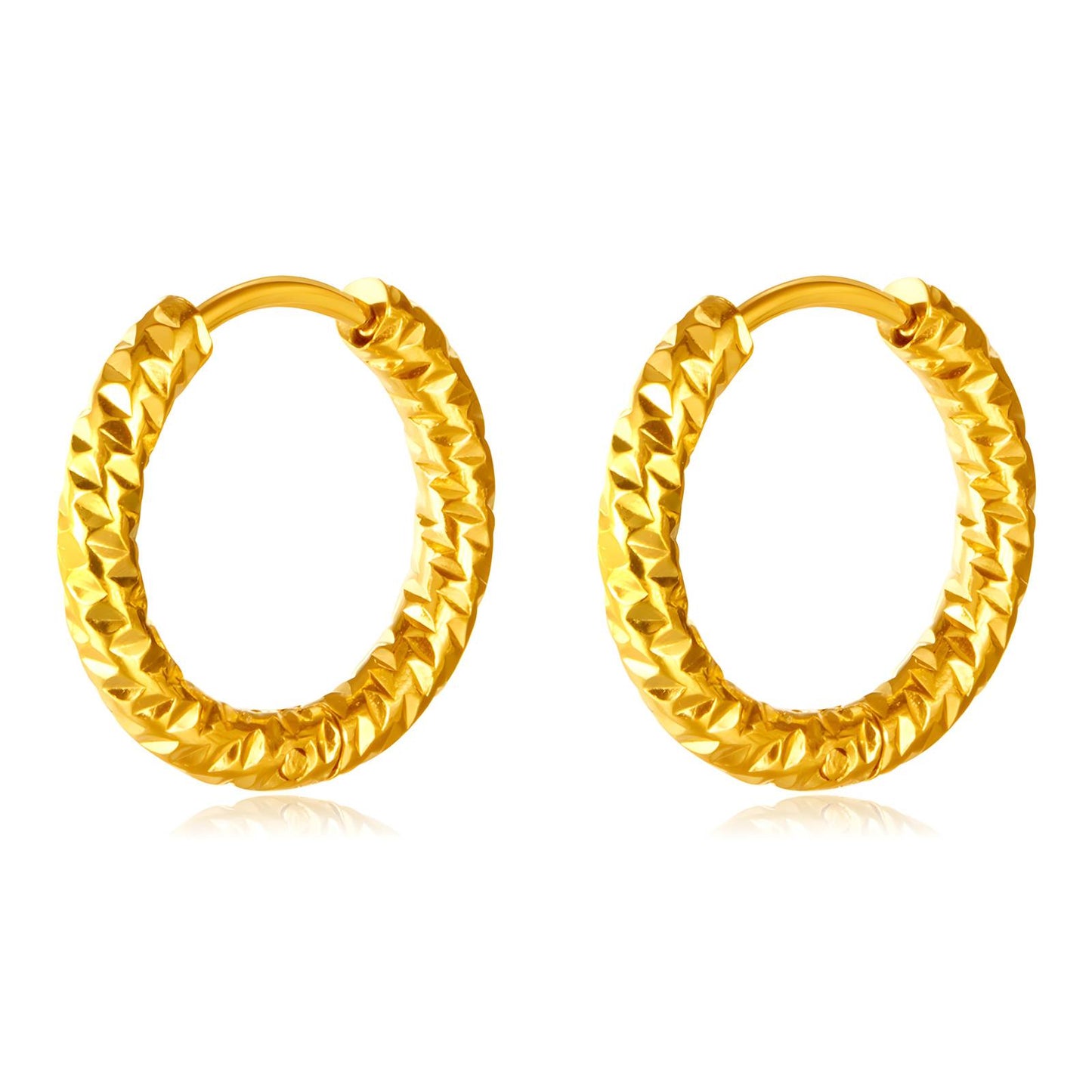 18K gold plated Stainless steel earrings, Intensity