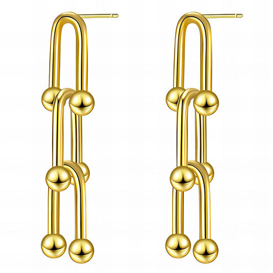 18K gold plated Stainless steel earrings, Intensity