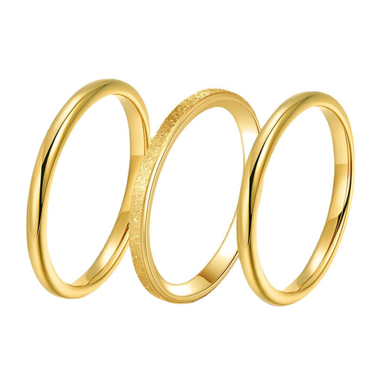 18K gold plated Stainless steel finger ring, Intensity