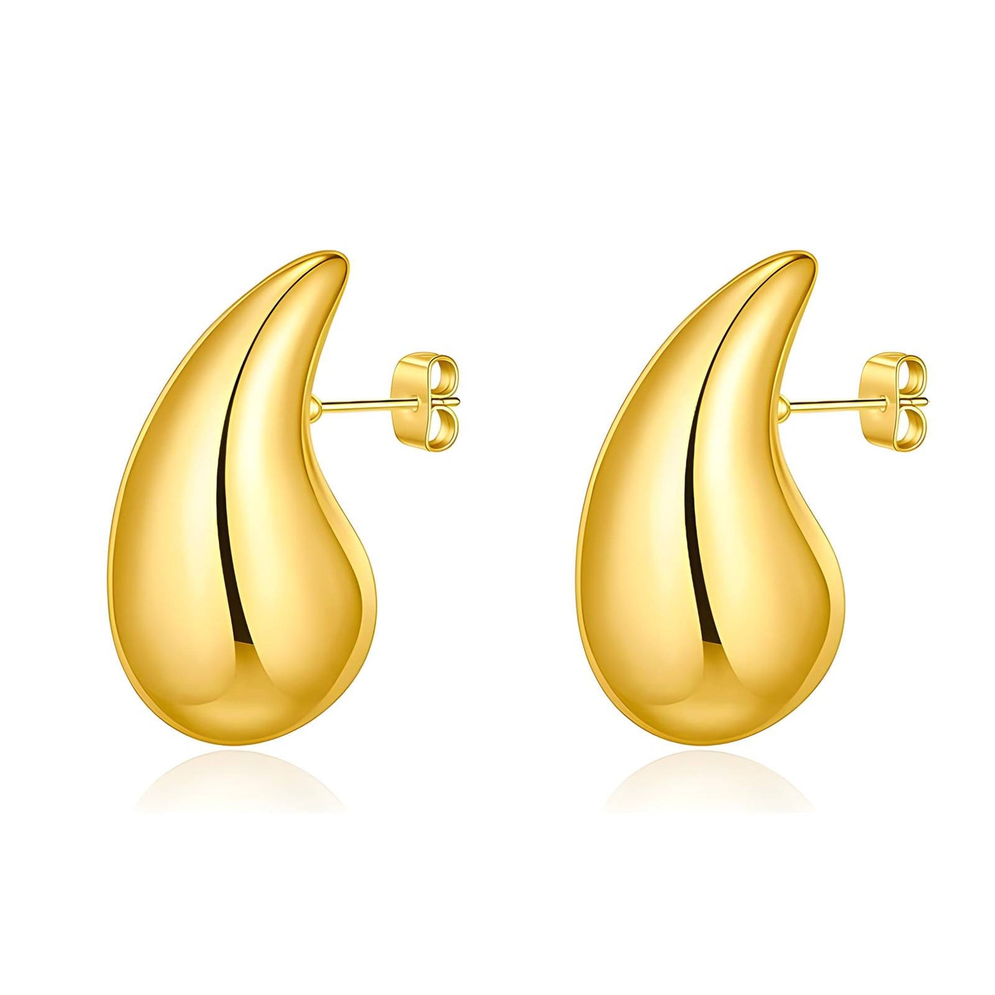 18K gold plated Stainless steel  Teardrops earrings, Intensity