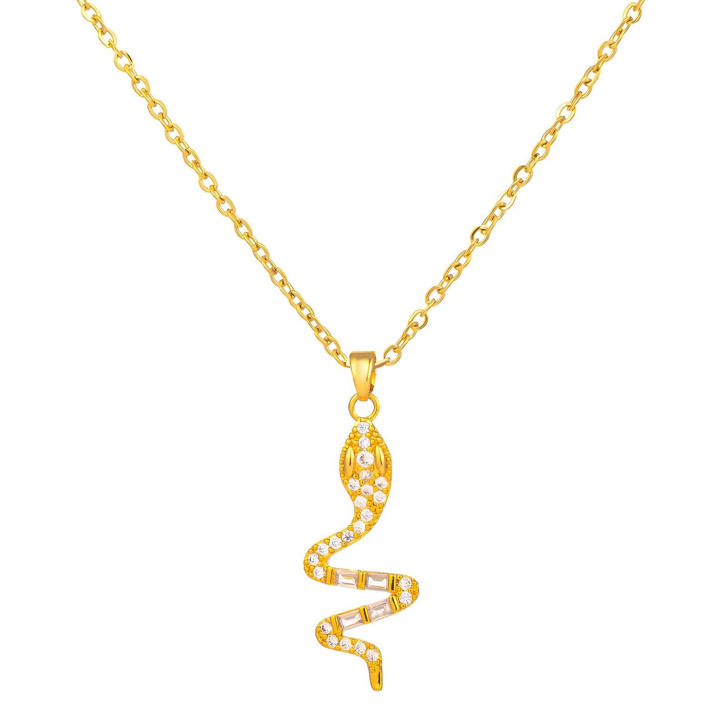 18K gold plated Stainless steel  Snake necklace, Intensity