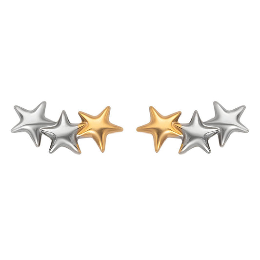 18K gold plated Stainless steel  Stars earrings, Intensity