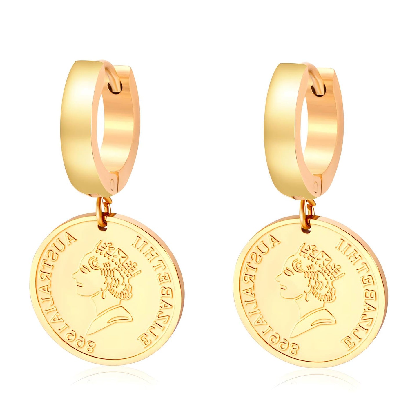 18K gold plated Stainless steel earrings, Intensity