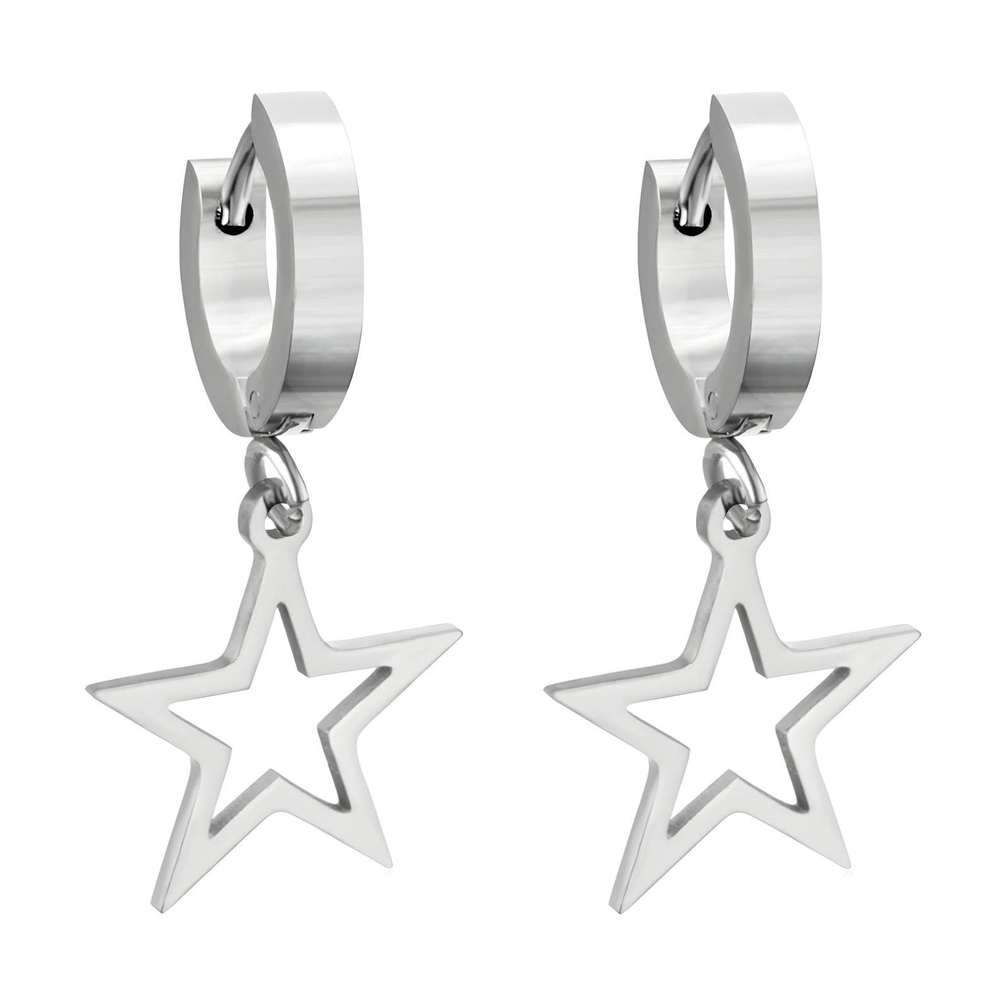 Stainless steel  Star earrings, Intensity