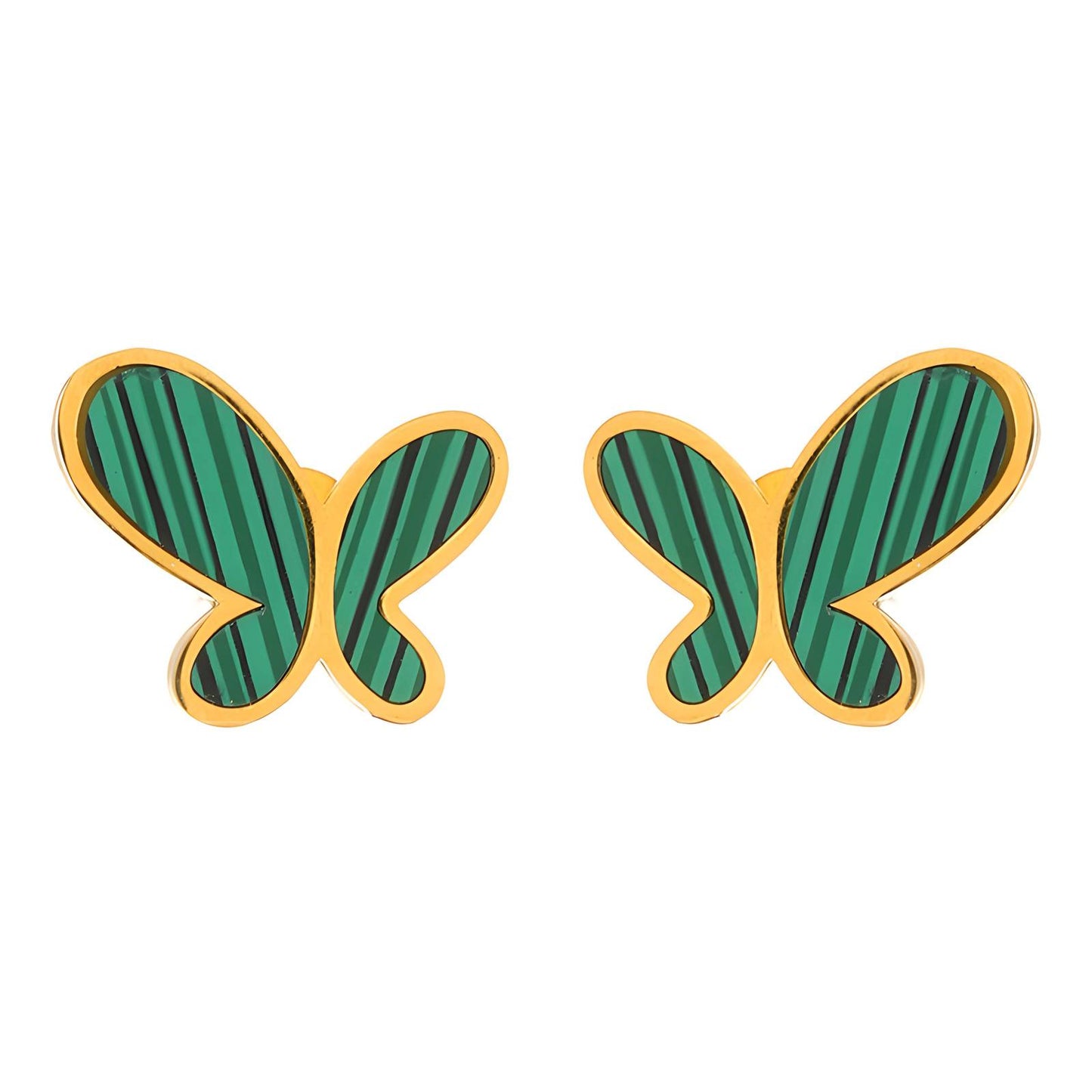 18K gold plated Stainless steel  Butterflies earrings, Intensity