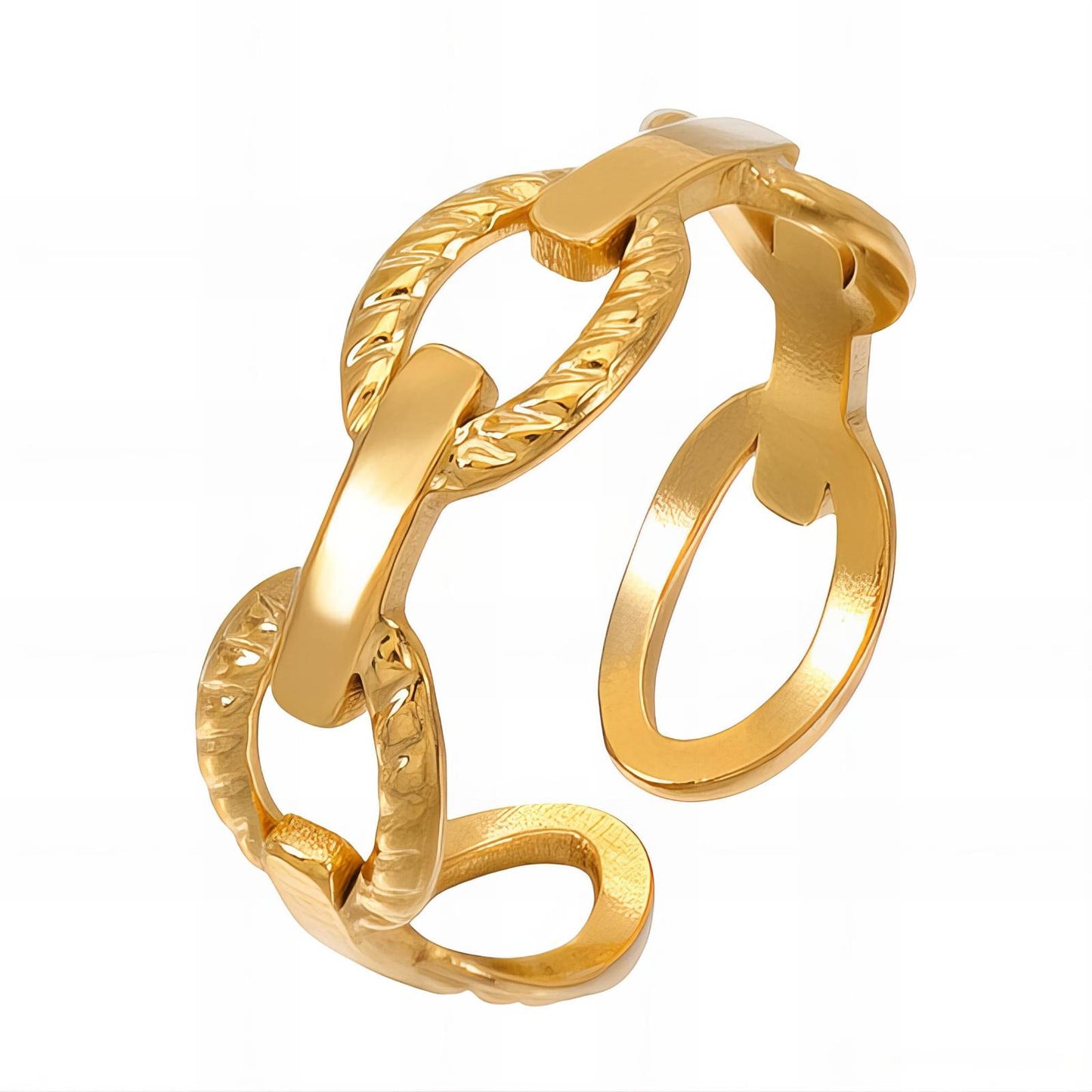 18K gold plated Stainless steel finger ring, Intensity