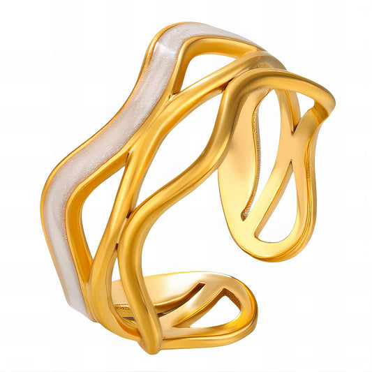 18K gold plated Stainless steel finger ring, Intensity