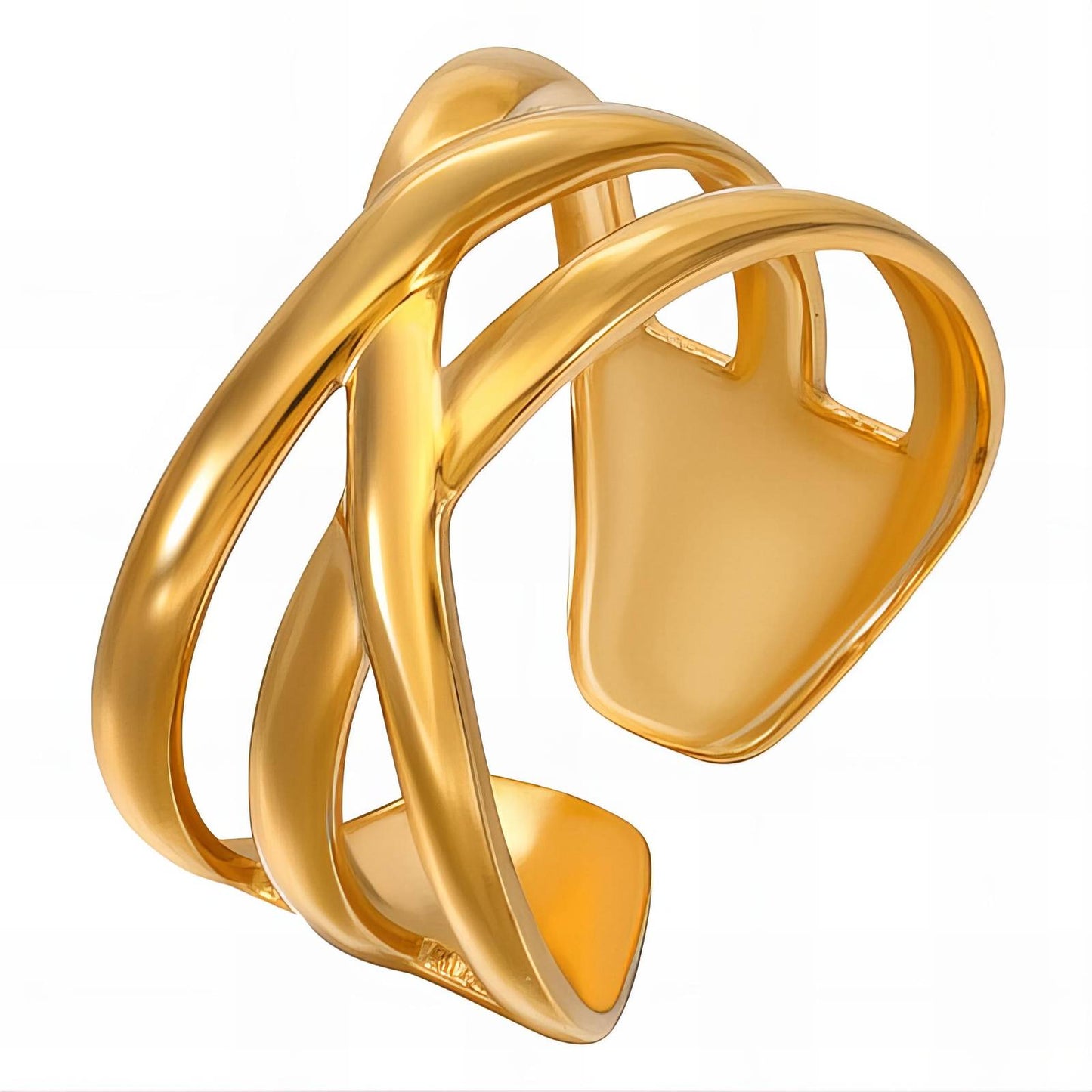 18K gold plated Stainless steel finger ring, Intensity