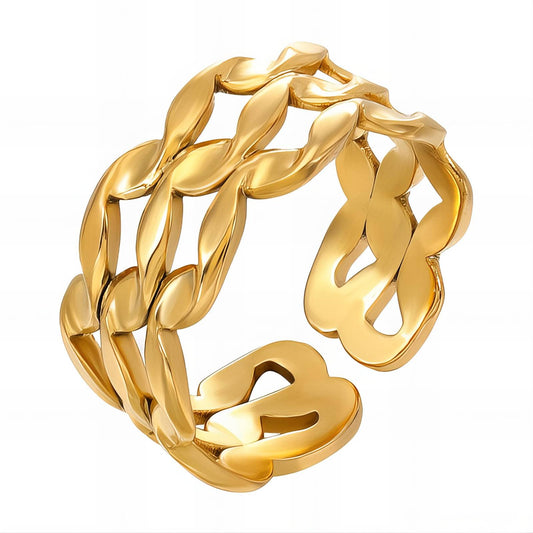 18K gold plated Stainless steel finger ring, Intensity