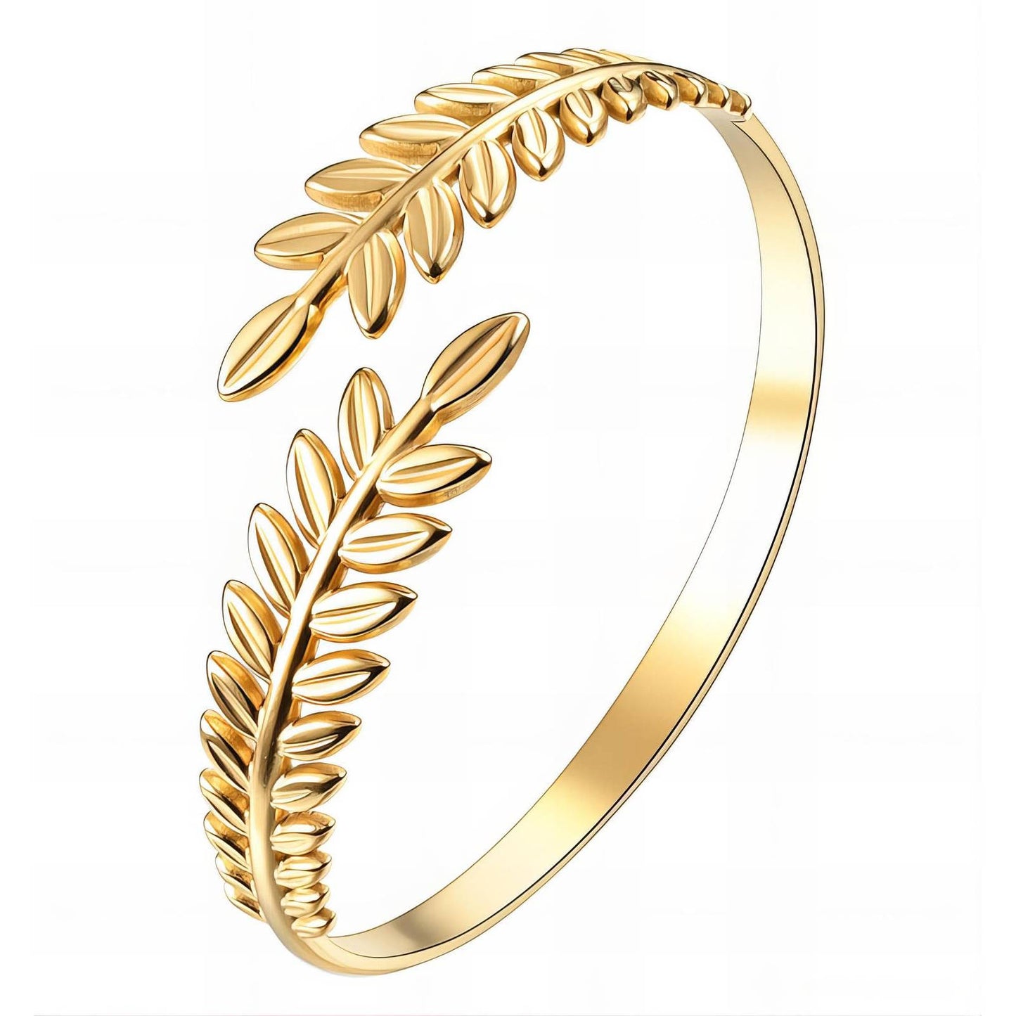 18K gold plated Stainless steel  Leafs bracelet, Intensity