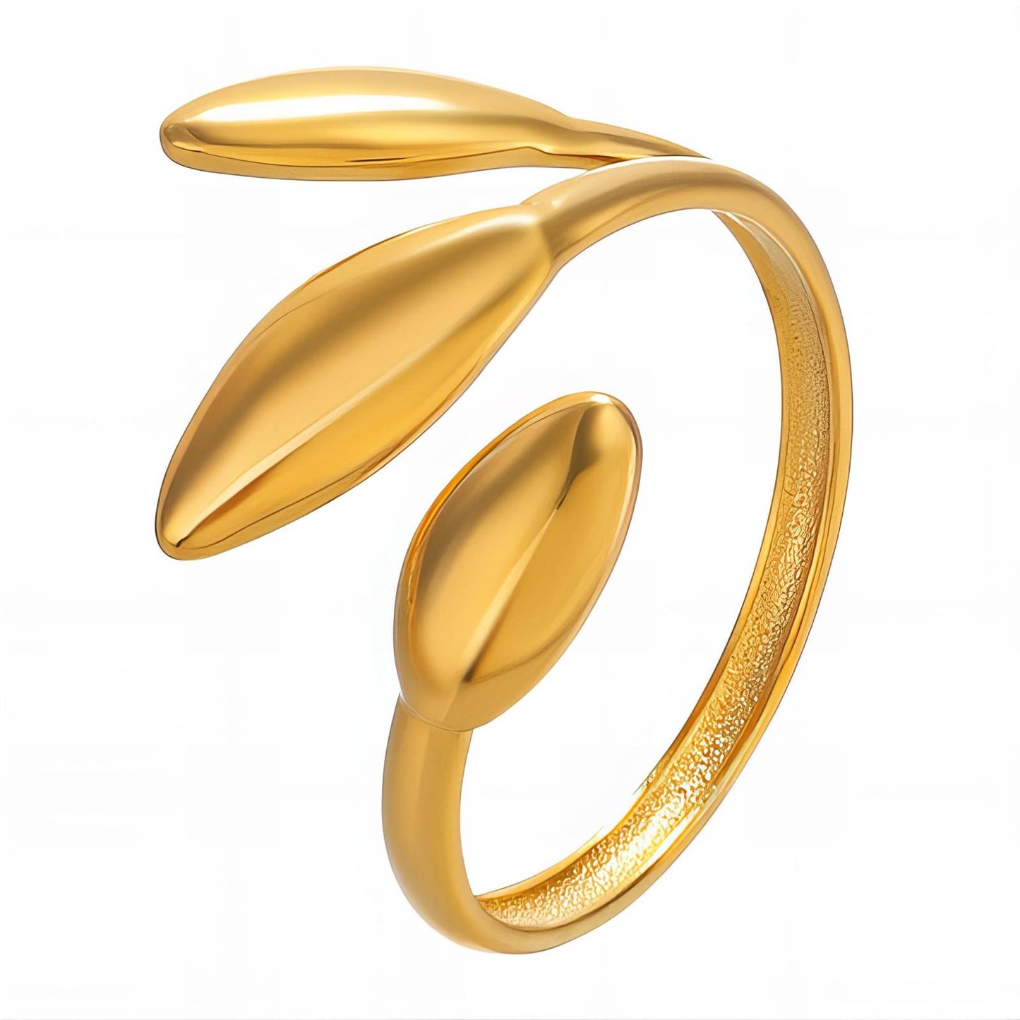 18K gold plated Stainless steel  Leafs finger ring, Intensity